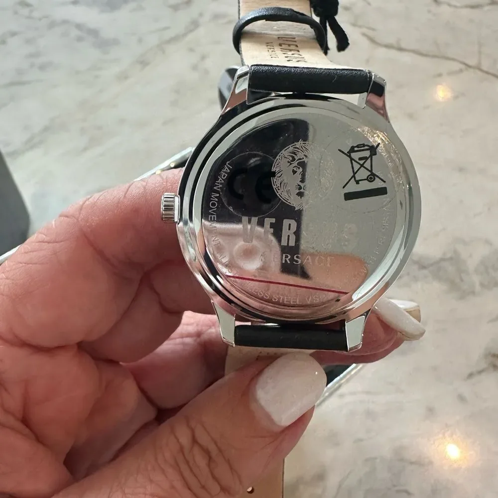 Versus Versace Metallic Timepiece with Lion Emblem Box